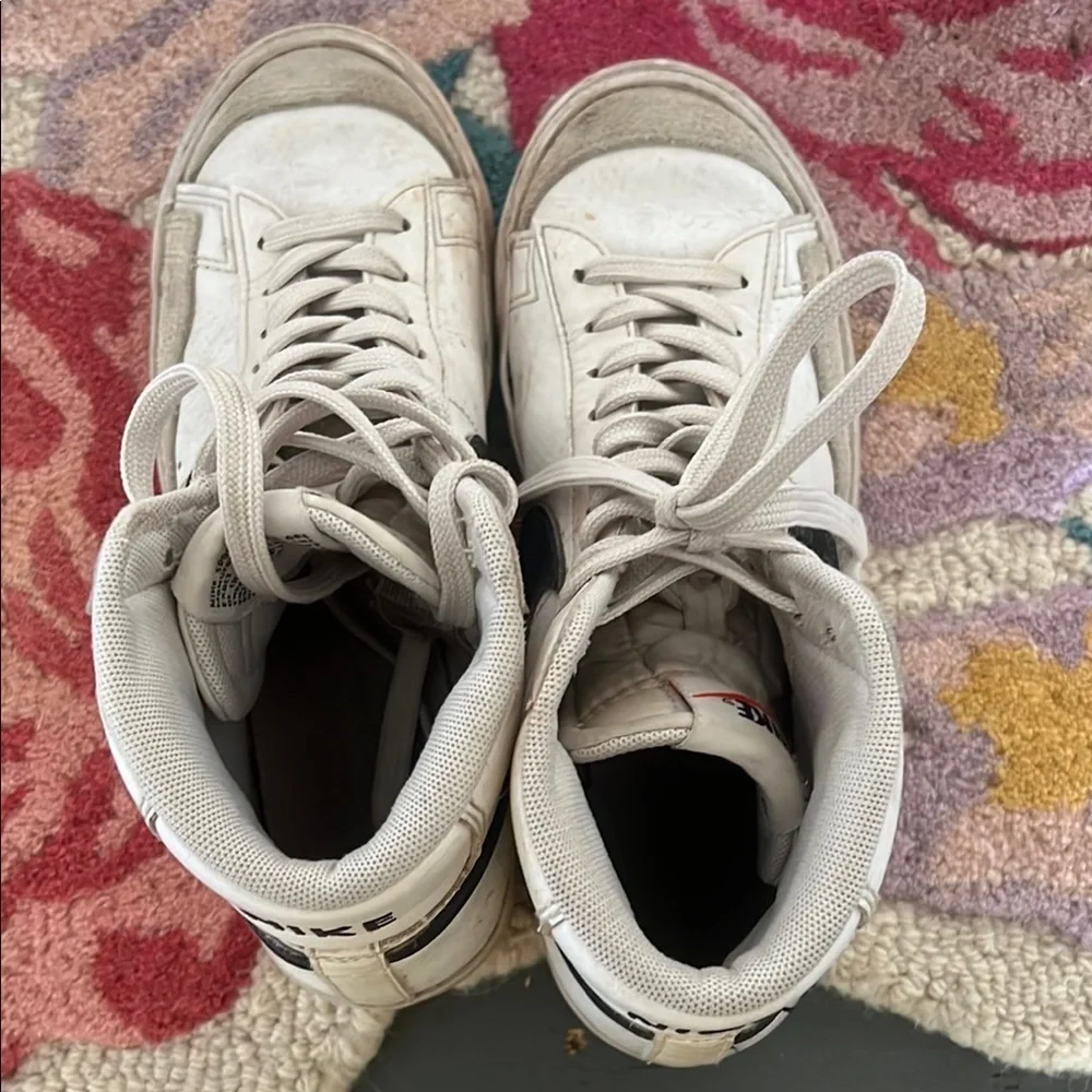 Nike Cream and Black High-Top Sneakers
